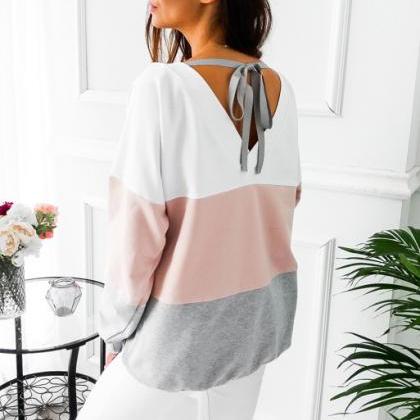 Leisure Round Neck Long-sleeved Sweater