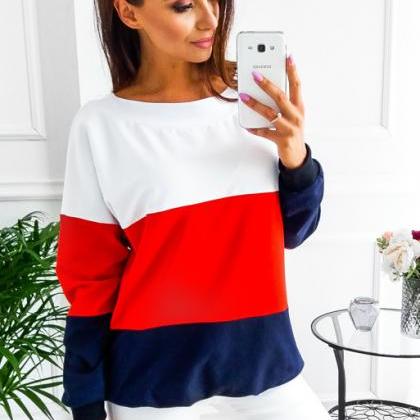 Leisure Round Neck Long-sleeved Sweater