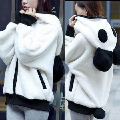 Lovely Panda Detachable Tail Zip Up..