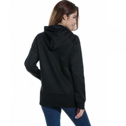 Women Long-sleeved Hooded Printing Sweater