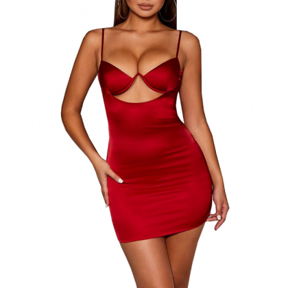 Sling Sexy Backless Package Hip Dress