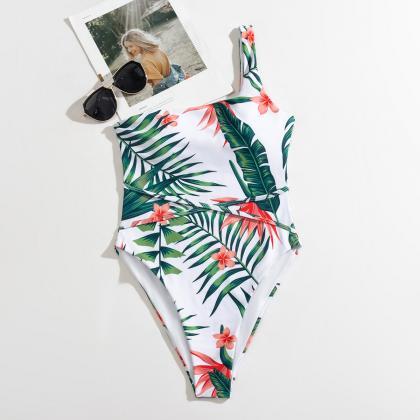 Sexy Bikini Floral Print One Piece Swimsuit
