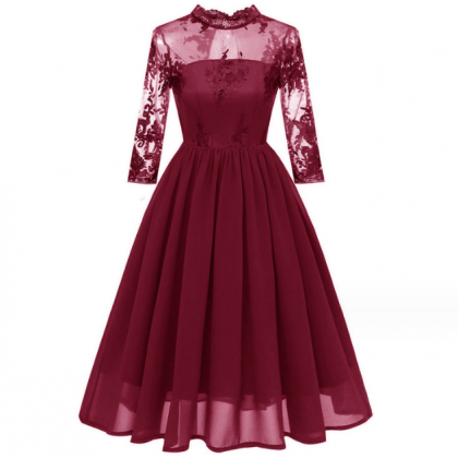 Lace Embroidery Fashion Chiffon Dress