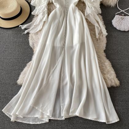 Cute Chiffon White Fashion Dress