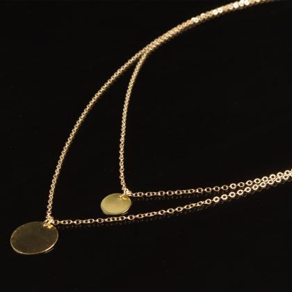 Women Gorgeous Double Layer Golden Necklace