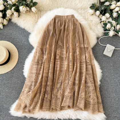 Sweet Lace Butterfly High Waisted Skirt