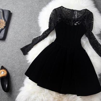 Lace Long-sleeved Dress on Luulla