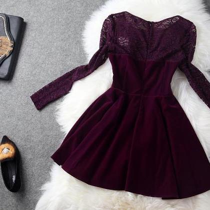 Lace Long-sleeved Dress on Luulla