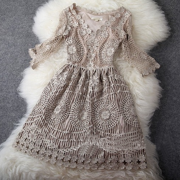 Gold Thread Embroidery Dress