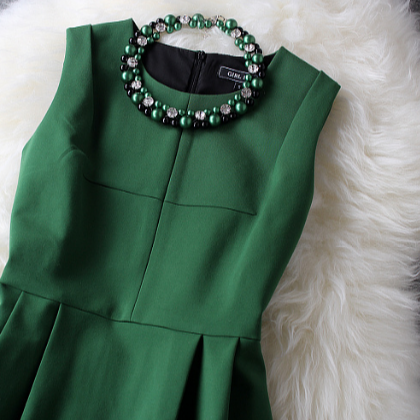 Fresh Green With Beading Party Dress Bn02