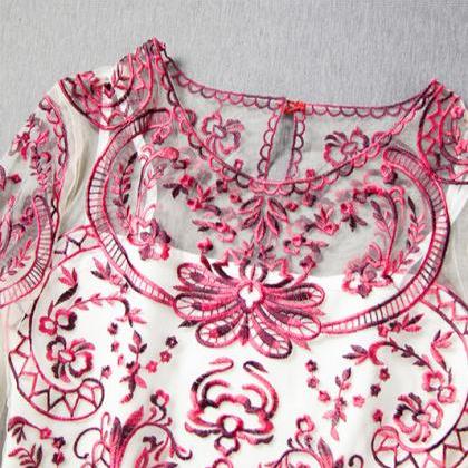 Slim Embroidered Gauze Dress Vg122008nm