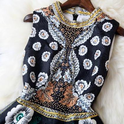 Jacquard Handmade Beads Slim Dress Vg122608nm