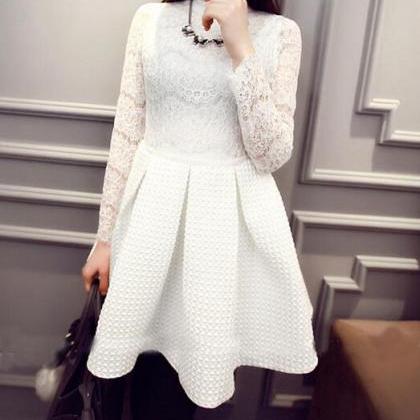 Fashion Lace Long-sleeved Dress Hj30710lk