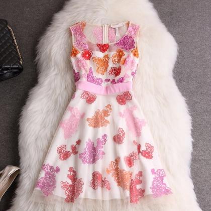 Fashion Round Neck Sleeveless Dress Dfg33005rt
