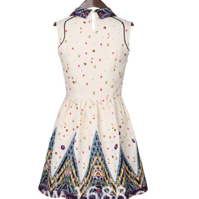 Fashion Doll Collar Print Dress Fg42714jh on Luulla