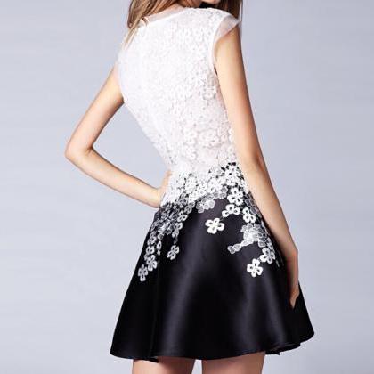 Slim Was Thin Lace Embroidery Sleeveless Dress..