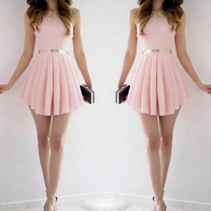 Sexy Pink Sleeveless Dress