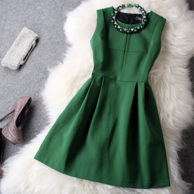 Fresh Green With Beading Party Dress BN02