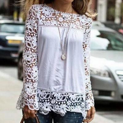 Fashion Lace Long-Sleeved Shirt 