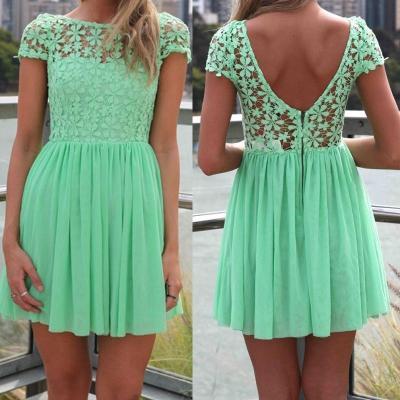 Mint Green Women Summer Bandage Bodycon Lace Evening Sexy Party Cocktail MINI Dress DF05