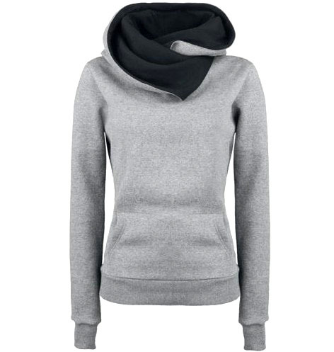 Fashion Solid Color Hooded Long-sleeved Sweater