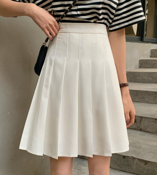 Solid Color Plus Size High Waist Skirt