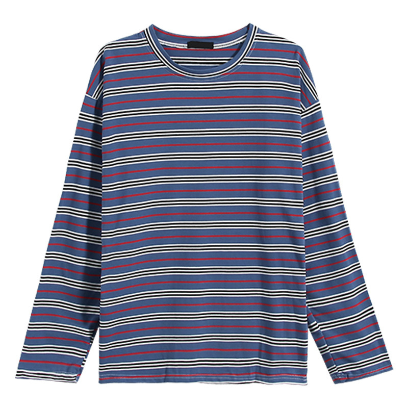 Stylish Versatile Long-sleeved Striped T-shirt