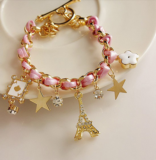 Inspired Charmed Bracelet In Pink
