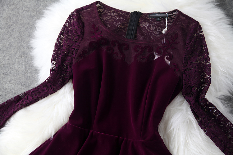 Lace Long-Sleeved Dress on Luulla