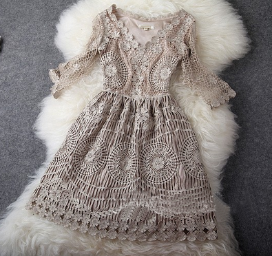 Gold Thread Embroidery Dress