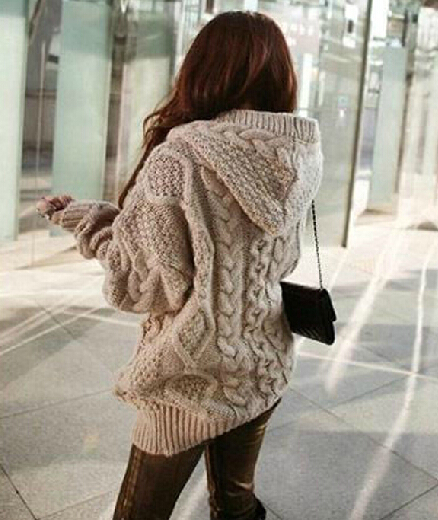 Loose Knit Cardigan Sweater Jacket Vg08