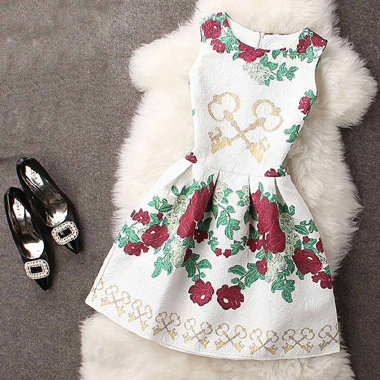 Round Neck Sleeveless Vest Dress Fh32001kj on Luulla