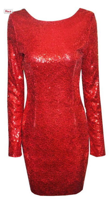 Sexy Long-sleeved Sequined Package Hip Dress Fg51917jh on Luulla