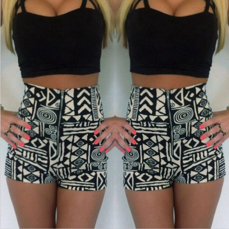 Sexy Sling Sleeveless printed Two - Piece shorts GH81206JK