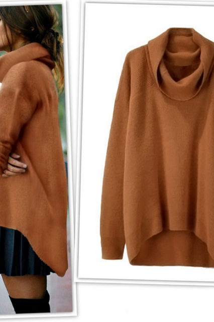 Irregular Fashion High-necked Sweater