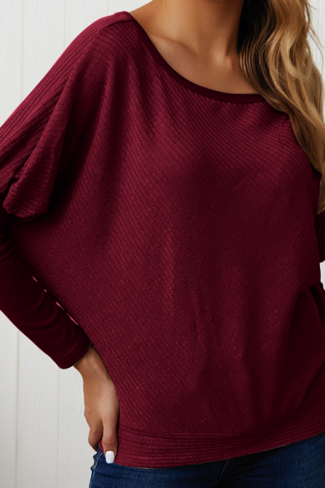 Women's Long Sleeve One-sleeve Knit Sweater Top