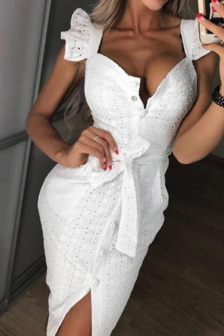 Slim Sexy Package Hip Embroidered Dress