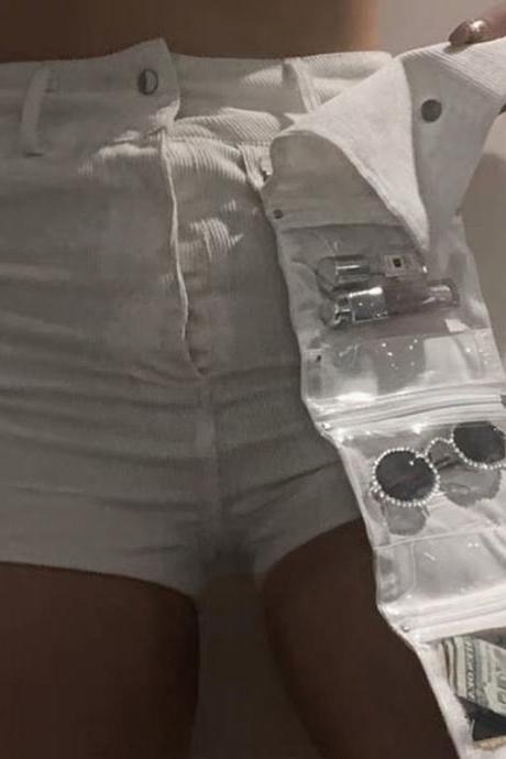 White Sexy Casual Shorts
