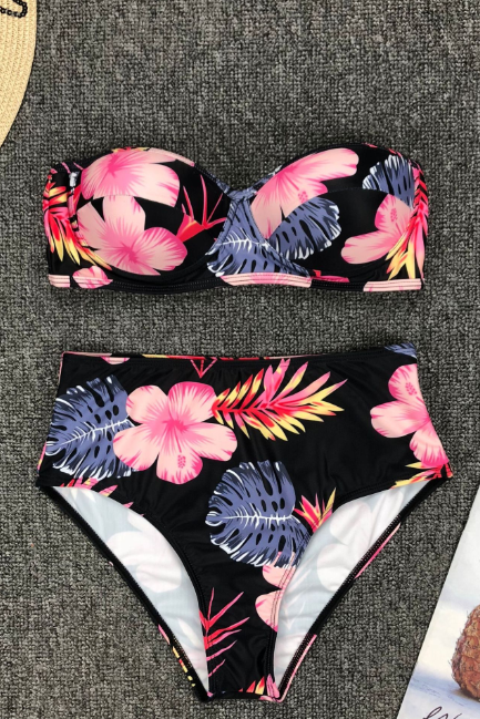 Sexy High Waist Bikini Split Swimsuit Set