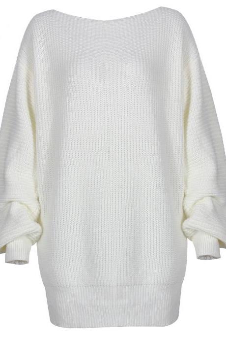 Casual Women's Off-shoulder Knitted Sweater Dress