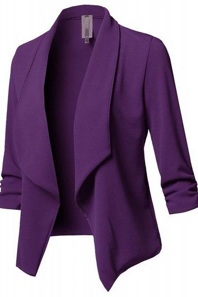 Long Sleeve Slim Basic Long Blazer Jacket Outerwear