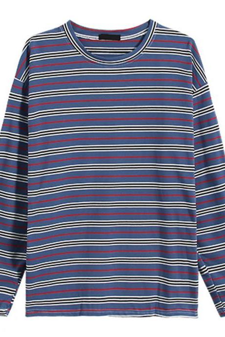 Stylish Versatile Long-sleeved Striped T-shirt