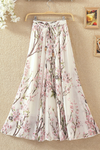 Chiffon Floral Women's Printed Skirt