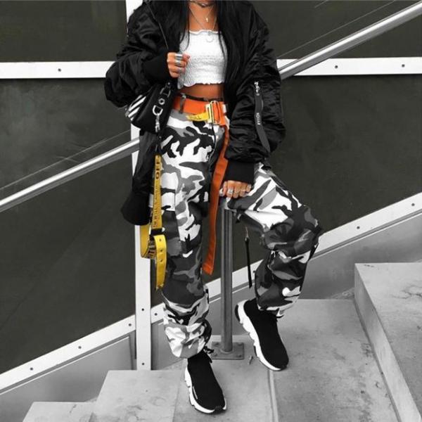 Women Casual Fashion Camouflage Print Leisure Pants Trousers on Luulla