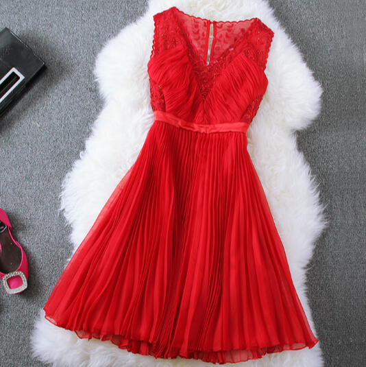 Sleeveless V Neck Dress- Dust main image 1